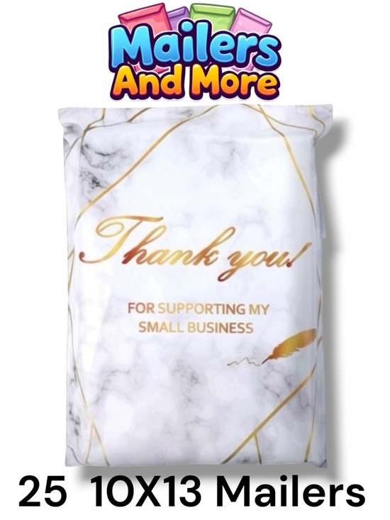 Mailers And More Other - 25 10X13 Poly Mailers Thank You Marble Shipping Envelopes Bags PRICE IS FIRM